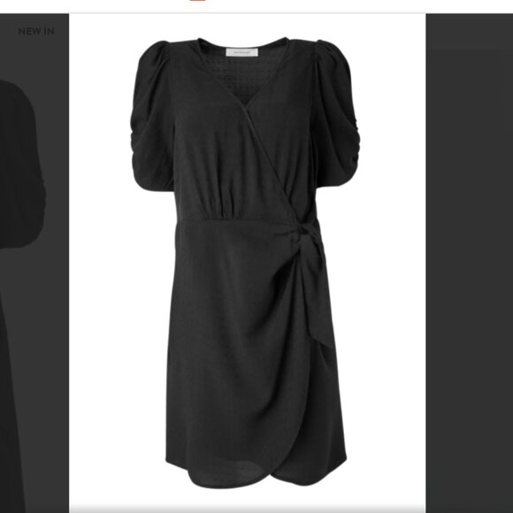 Marjorie Crossover Dress - Black, US Size 6 - Picture 3 of 3